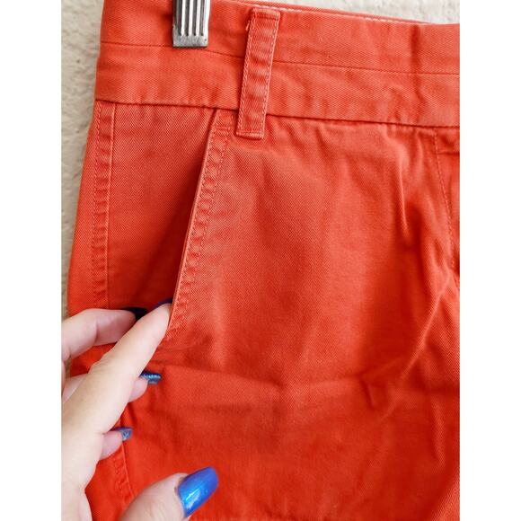J. Crew Orange Broken In Chino Shorts 2 Lightweight Soft Flat Front Pockets - Picture 2 of 4